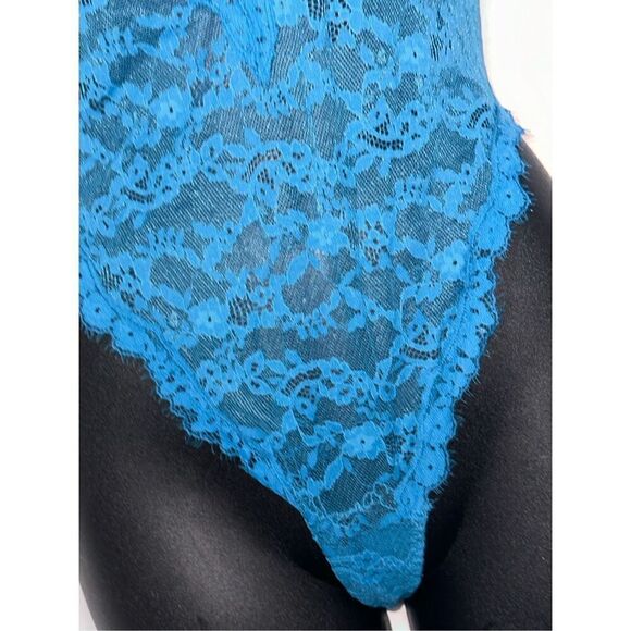 EXCELLENT CONDITION Victoria's Secret +size small TEDDY foil TEAL turquoise blu - Picture 3 of 7